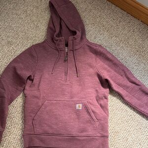Carhartt Women's Mauve purple half Zip-Up Hoodie Size XS Like new